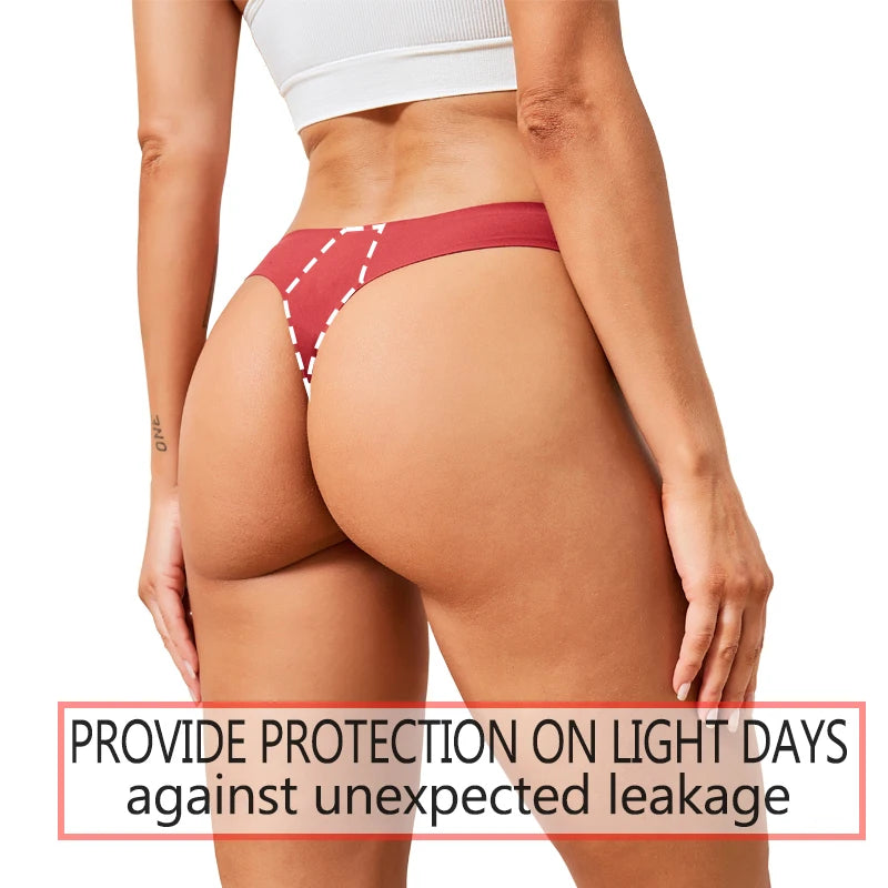 4-Layer Leak Proof Women Menstrual Panties Incontinence Low-Rise Women Thong Discreet Period Underwear Stretchy Underwear