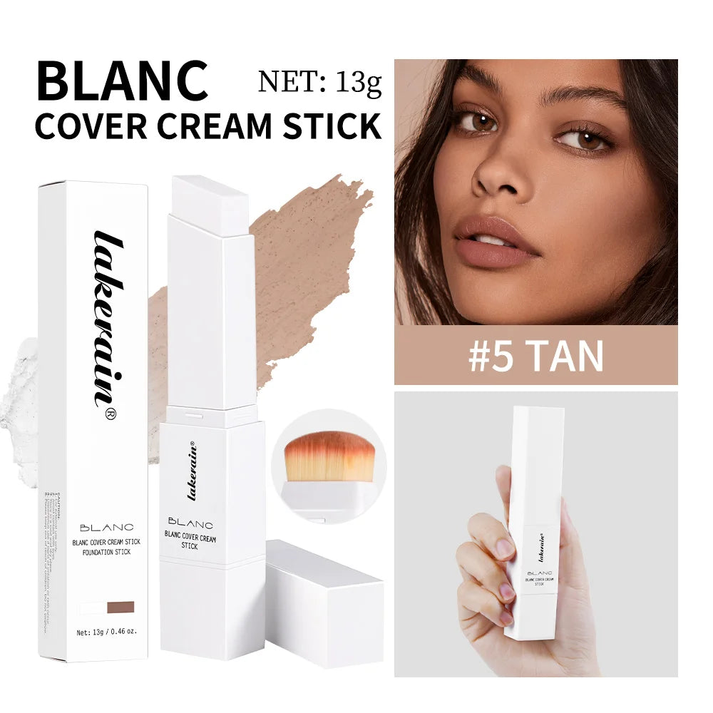 Foundation Stick Color Changing Foundation Detachable Brush Blanc Cover Cream Stick High Coverage Smoothly Blending Base Makeup
