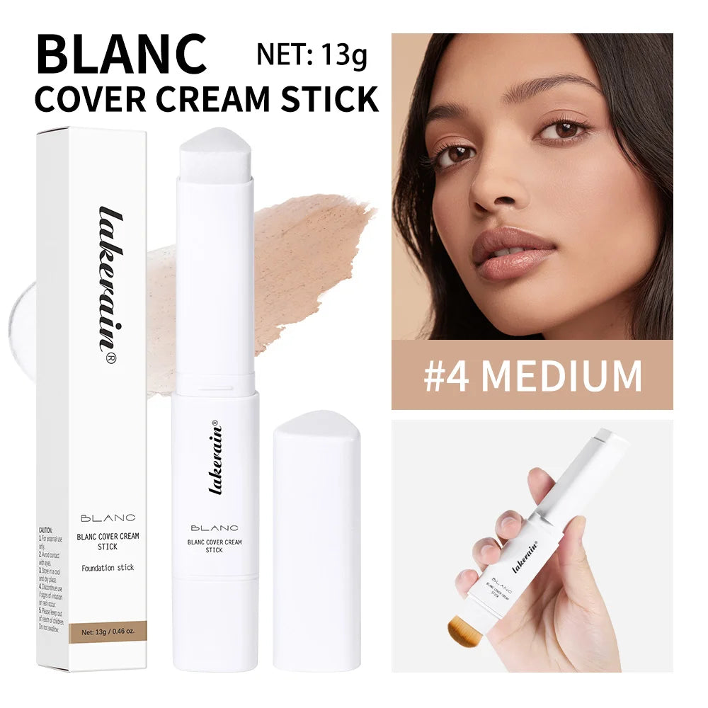 Foundation Stick Color Changing Foundation Detachable Brush Blanc Cover Cream Stick High Coverage Smoothly Blending Base Makeup