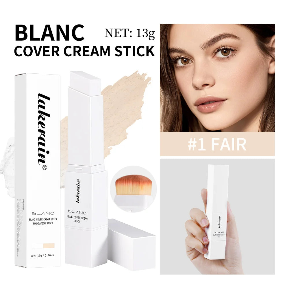 Foundation Stick Color Changing Foundation Detachable Brush Blanc Cover Cream Stick High Coverage Smoothly Blending Base Makeup