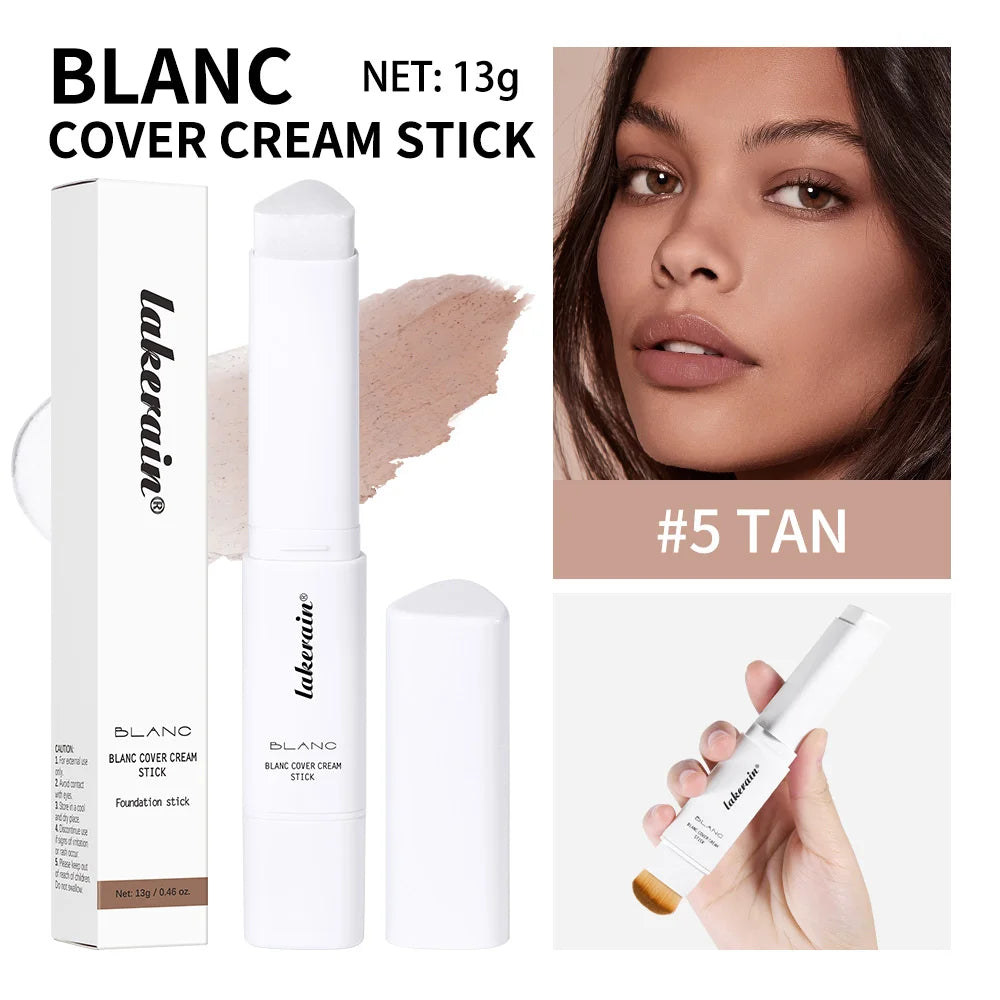 Foundation Stick Color Changing Foundation Detachable Brush Blanc Cover Cream Stick High Coverage Smoothly Blending Base Makeup