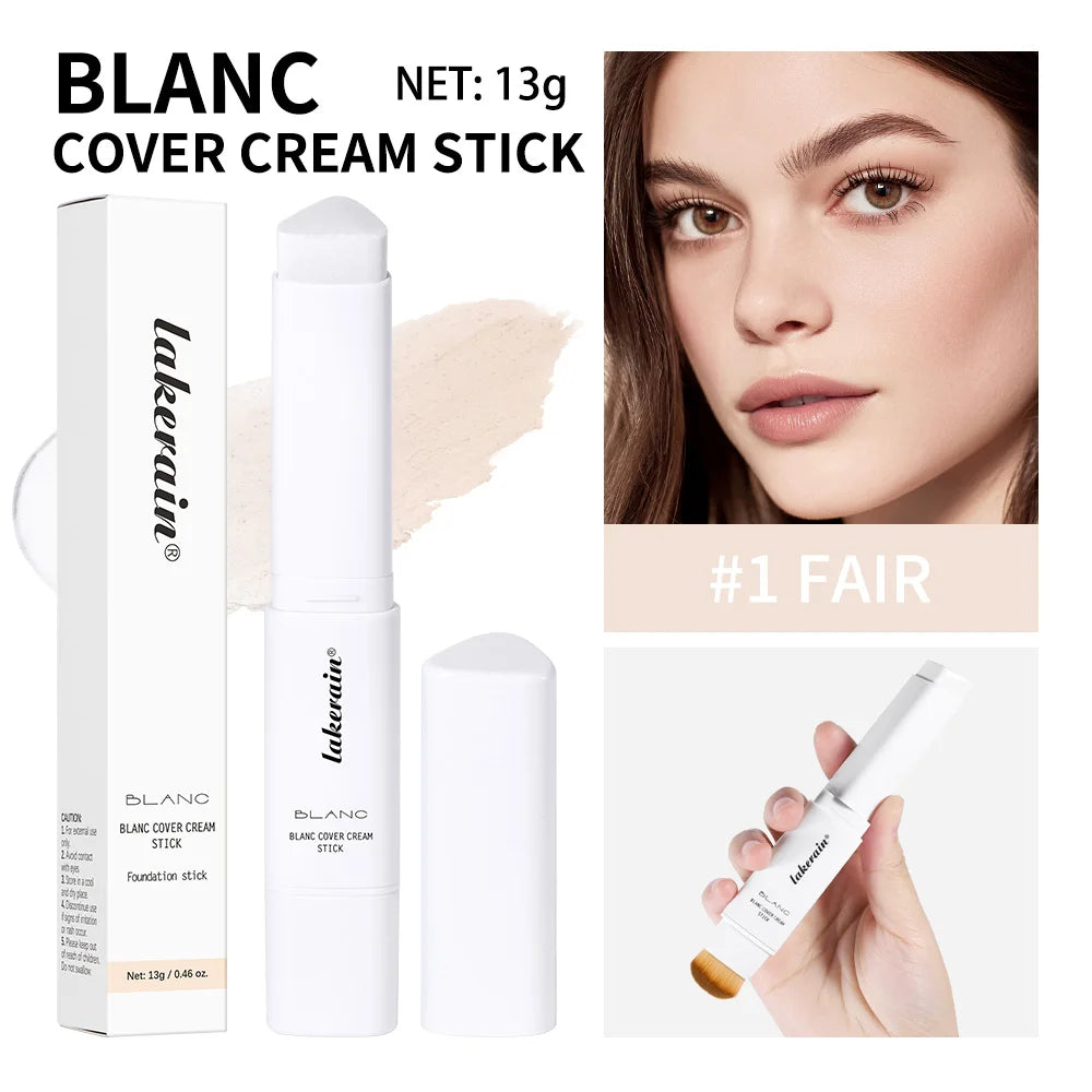 Foundation Stick Color Changing Foundation Detachable Brush Blanc Cover Cream Stick High Coverage Smoothly Blending Base Makeup