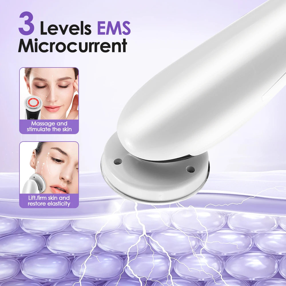 7 in 1 EMS Face Lifting Device Microcurrent LED Light Therapy Heat Vibration Facial Massager for Neck Firming Skin Rejuvenation