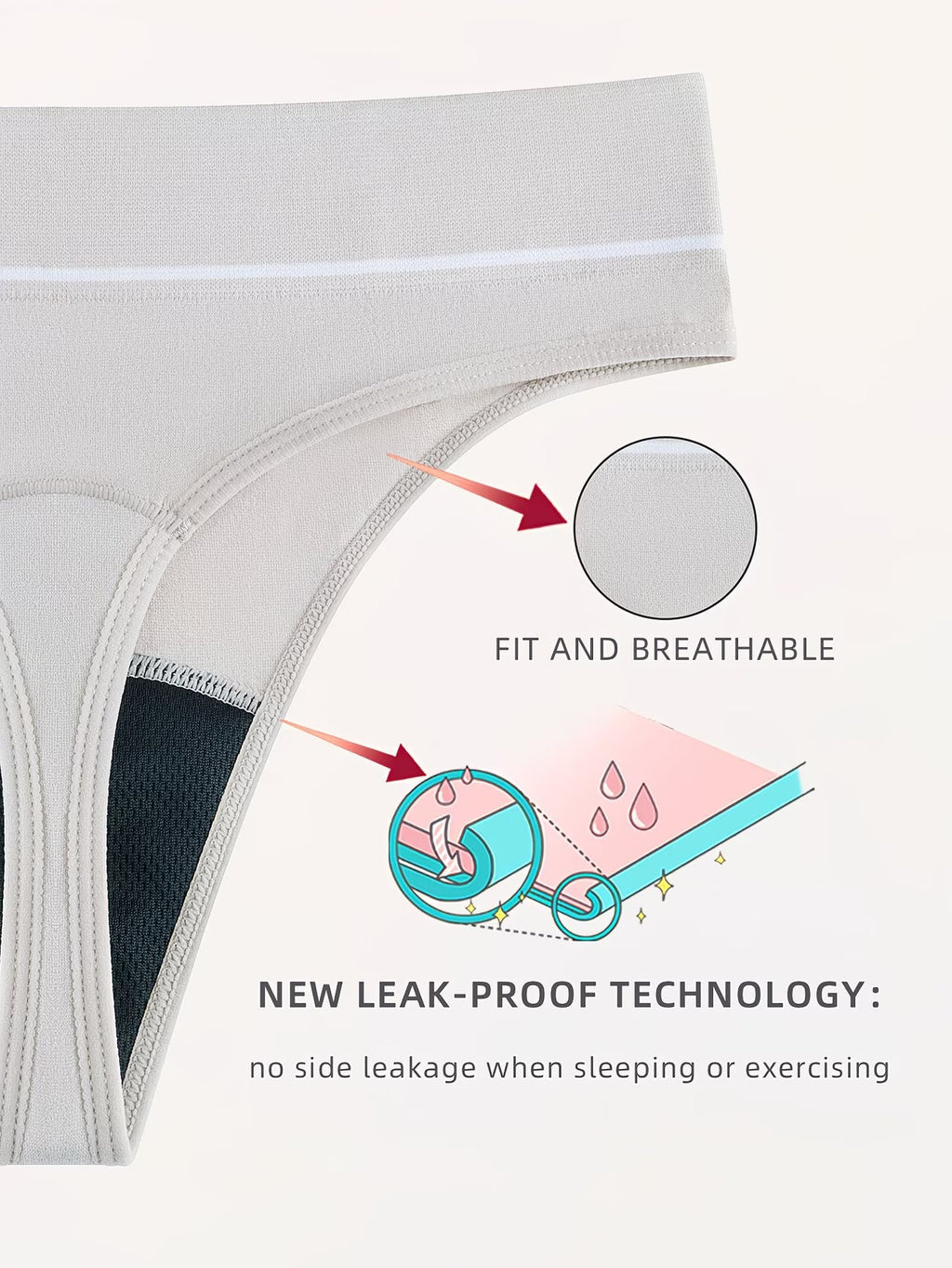 String Menstruelle Anti-Fuites : Liberté 4 Couches Ultra-Discret ! AphroditeGlow